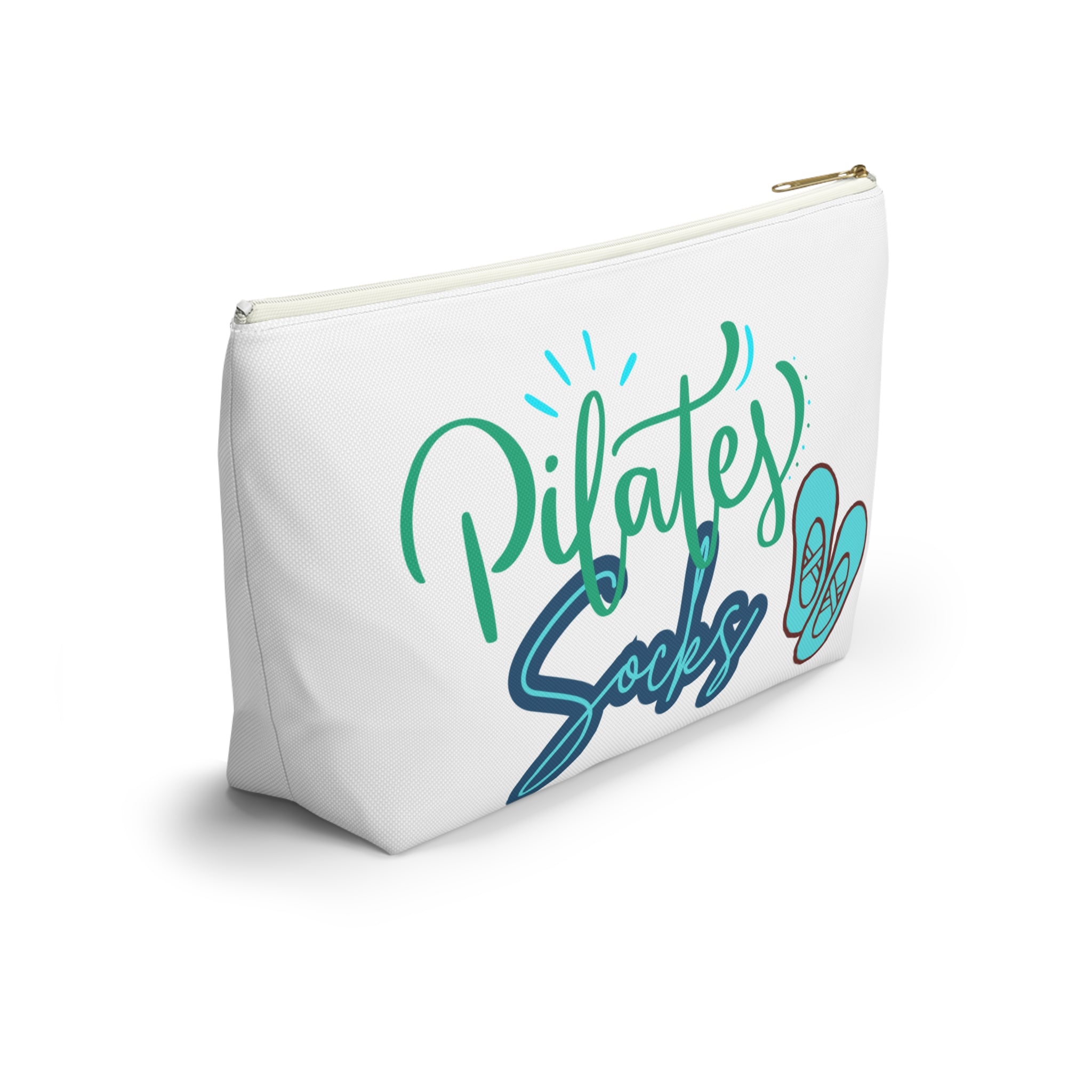Pilates Socks Accessory Pouch — T‑Bottom Zip Bag for Workout Gear