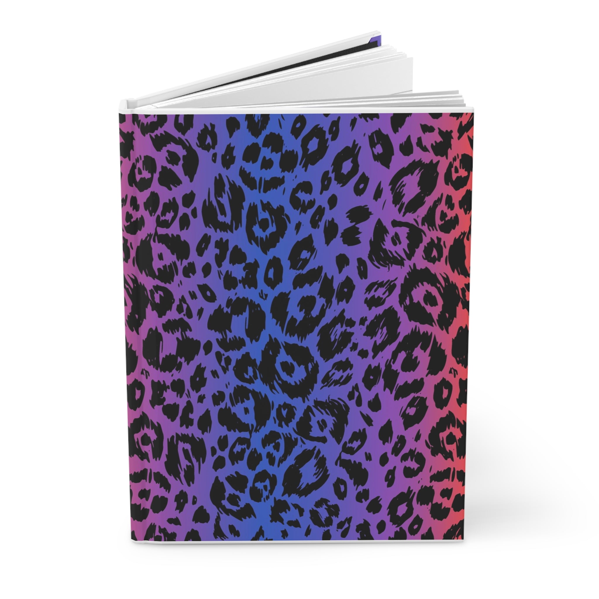 Hardcover Journal — Neon Ombre Leopard Print Notebook