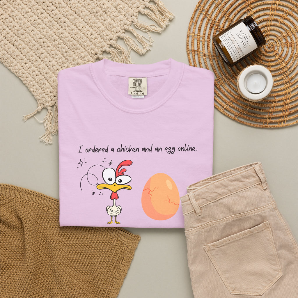 Chicken and Egg Dad Joke T-Shirt — "I Ordered a Chicken and an Egg online..." Funny Graphic Tee