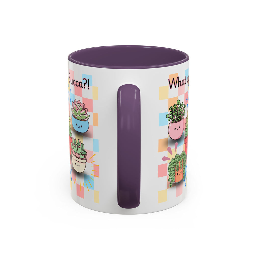 What up Succa? Cute Succulent Accent Coffee Mug – Fun Plant Lover Gift (11 oz)