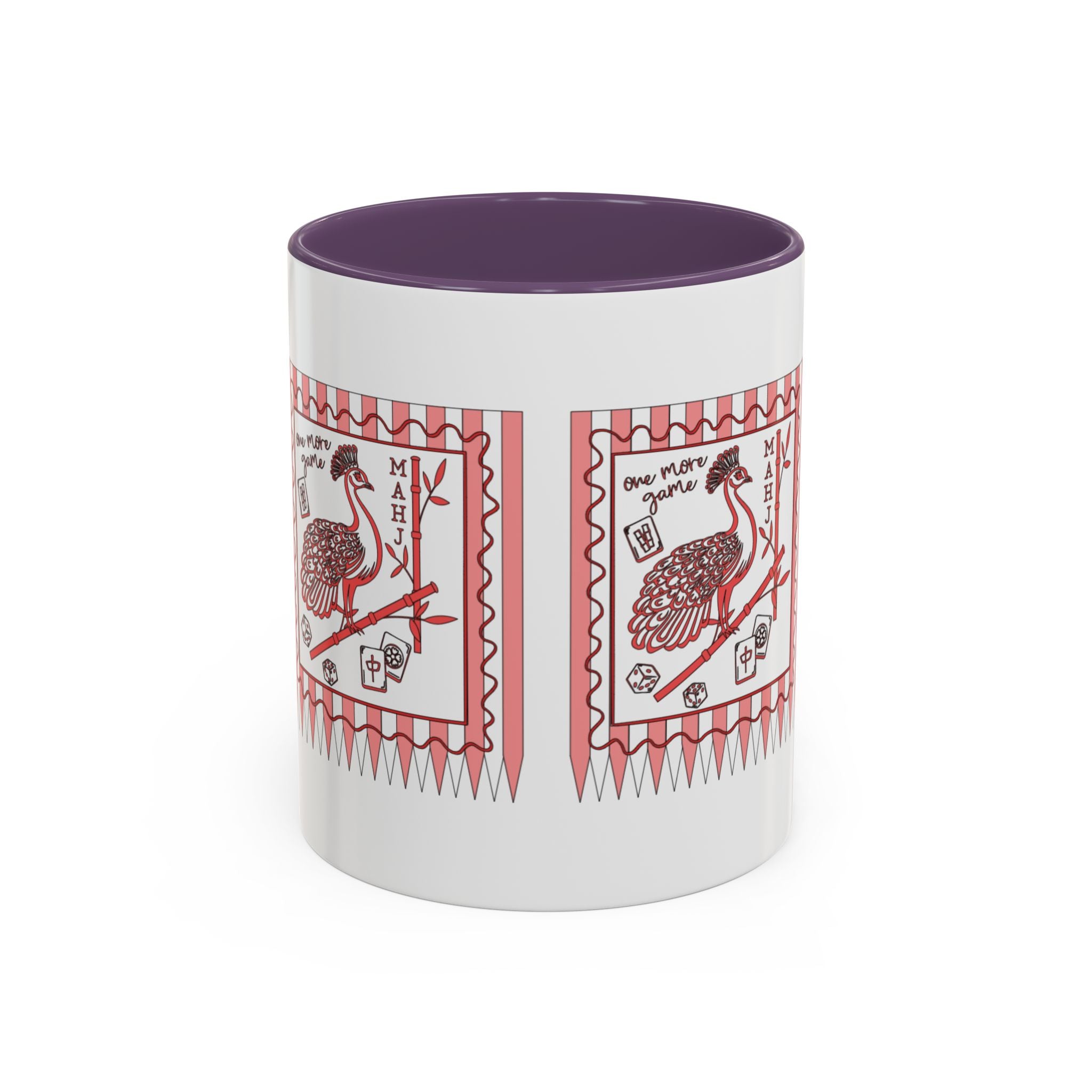Mahjong Queen Accent Coffee Mug – Retro Tile Design, 11 oz