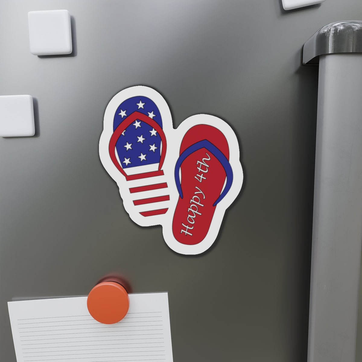 Patriotic Flip-Flop Magnets – Happy 4th USA Refrigerator Decor