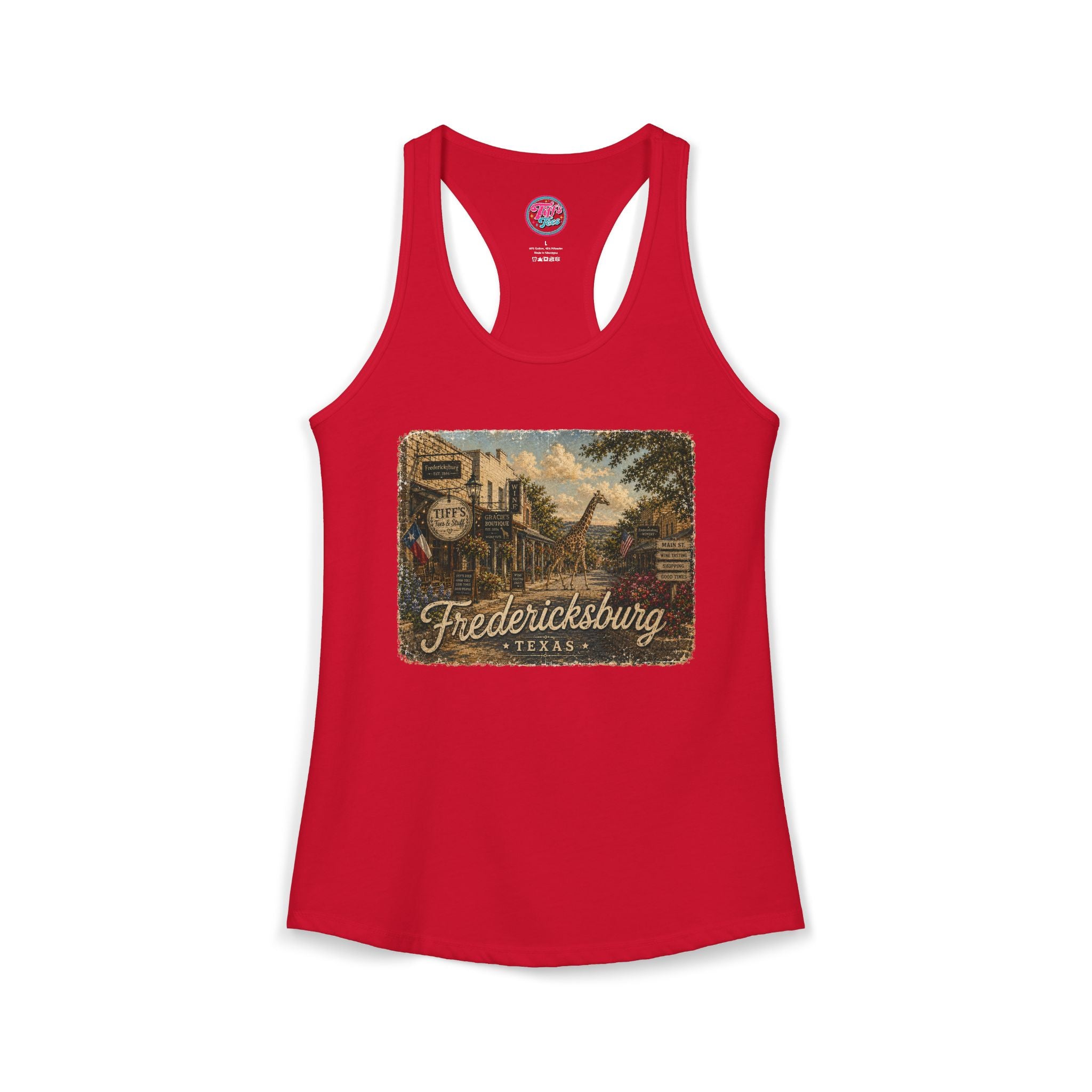 Women's Tank with Vintage Texas Look Featuring One Lost Giraffe