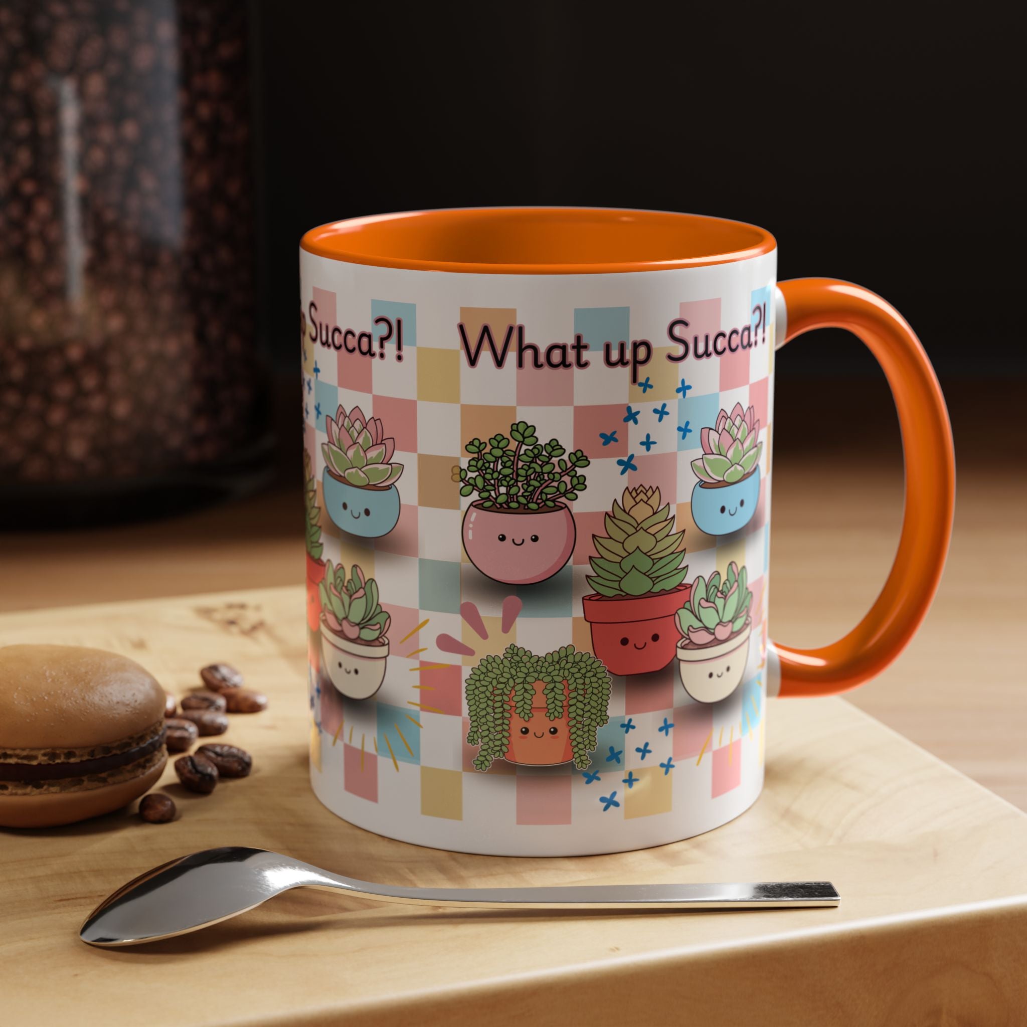 What up Succa? Cute Succulent Accent Coffee Mug – Fun Plant Lover Gift (11 oz)