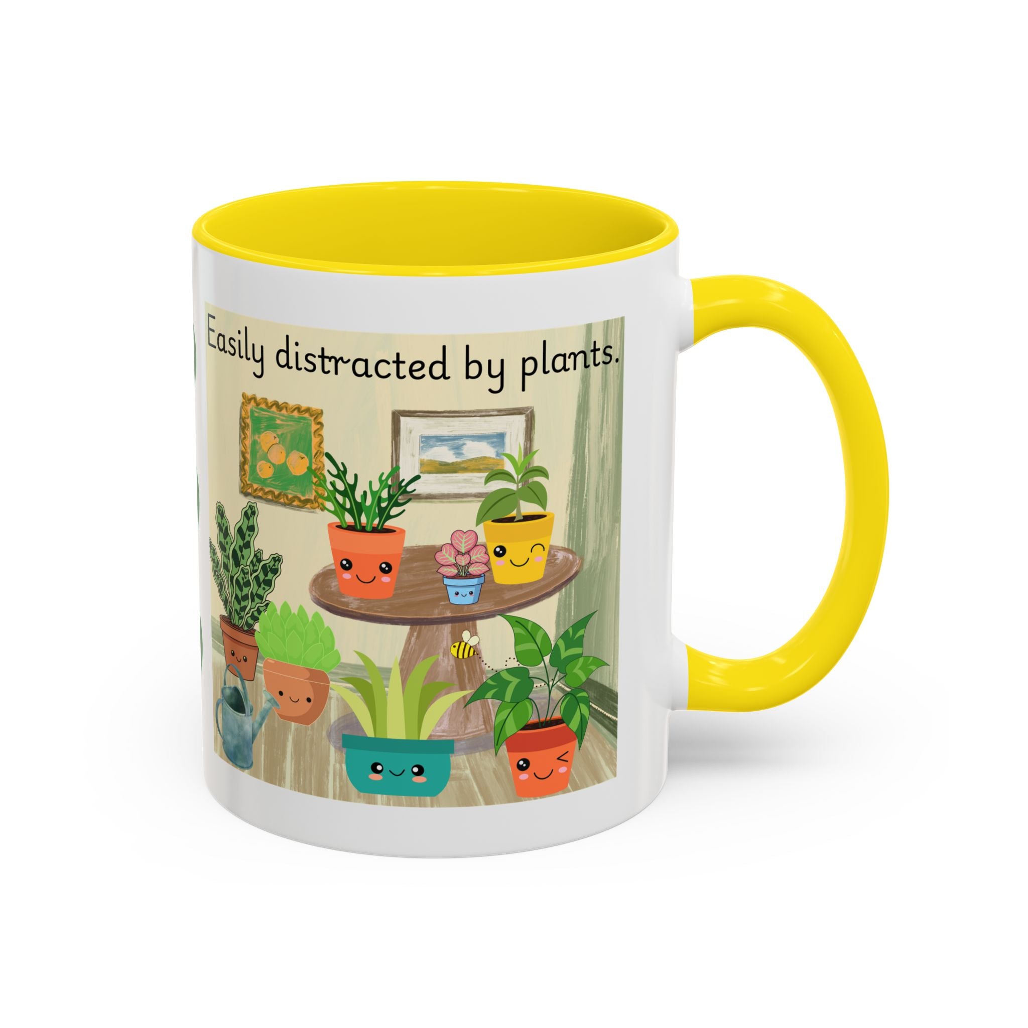 Plant Lover Coffee Mug — “Easily Distracted by Plants” Accent Mug (11 oz)