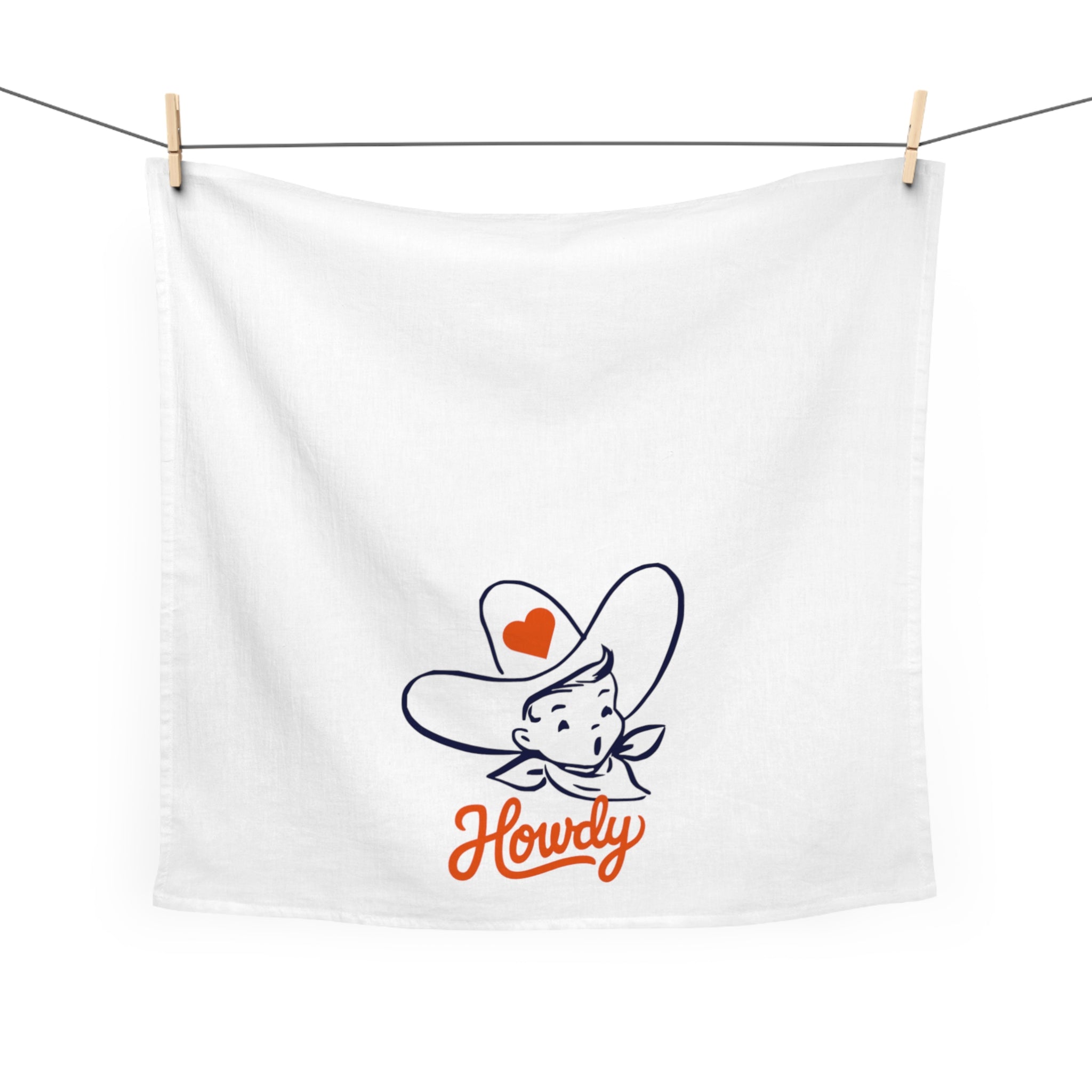 Howdy Cowboy Tea Towel — Retro Western Kitchen Dish Towel