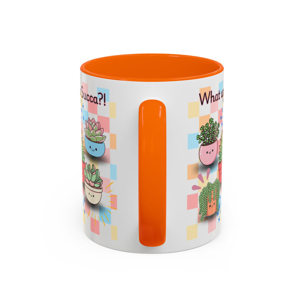 What up Succa? Cute Succulent Accent Coffee Mug – Fun Plant Lover Gift (11 oz)