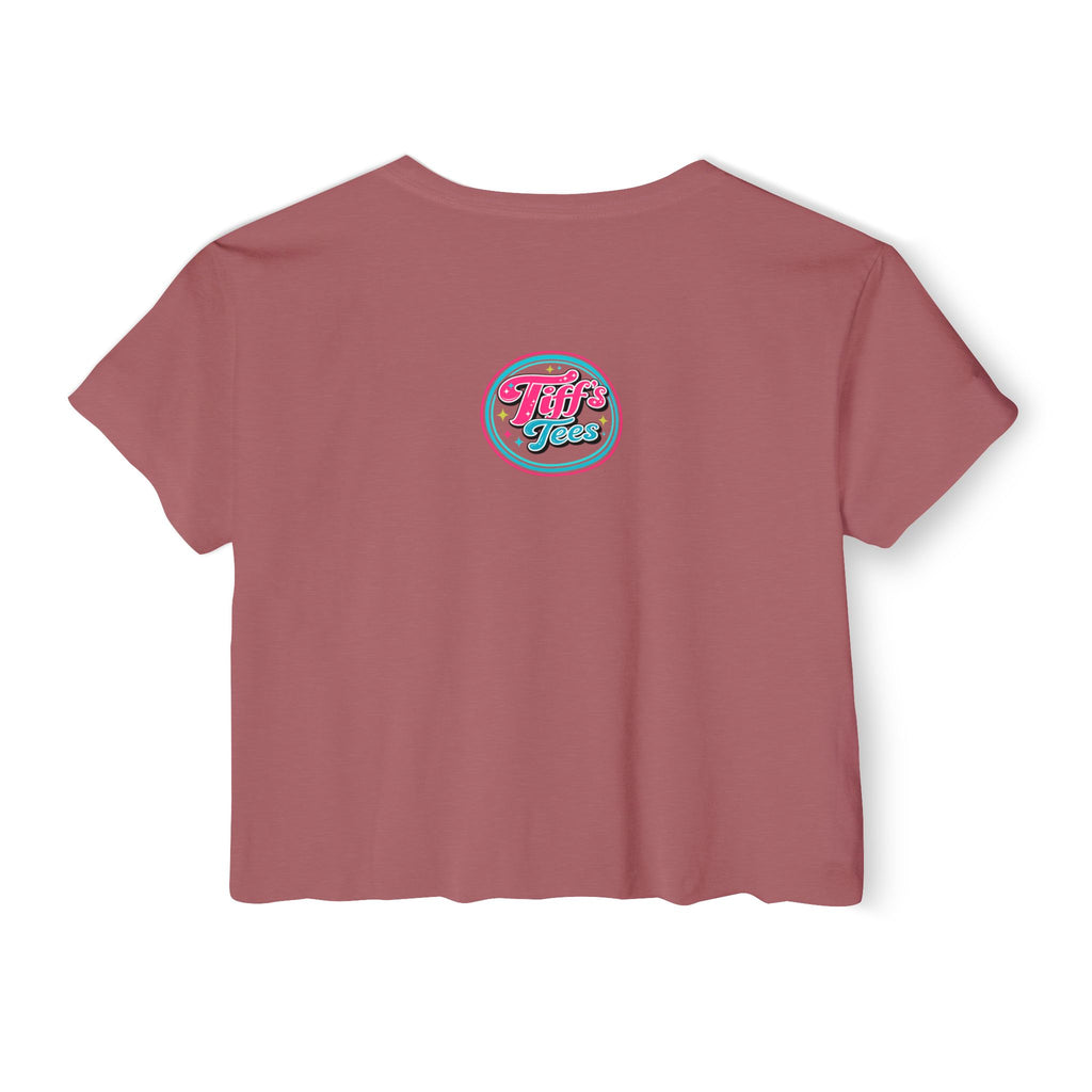 Pilates Women's Crop Top — 'Pilates' V-Sit Design with Breath • Control • Flow