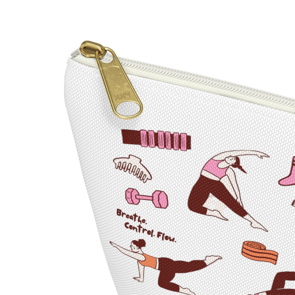 Pilates Accessory Pouch — T‑Bottom Makeup & Gear Bag with Pilates Flow Design