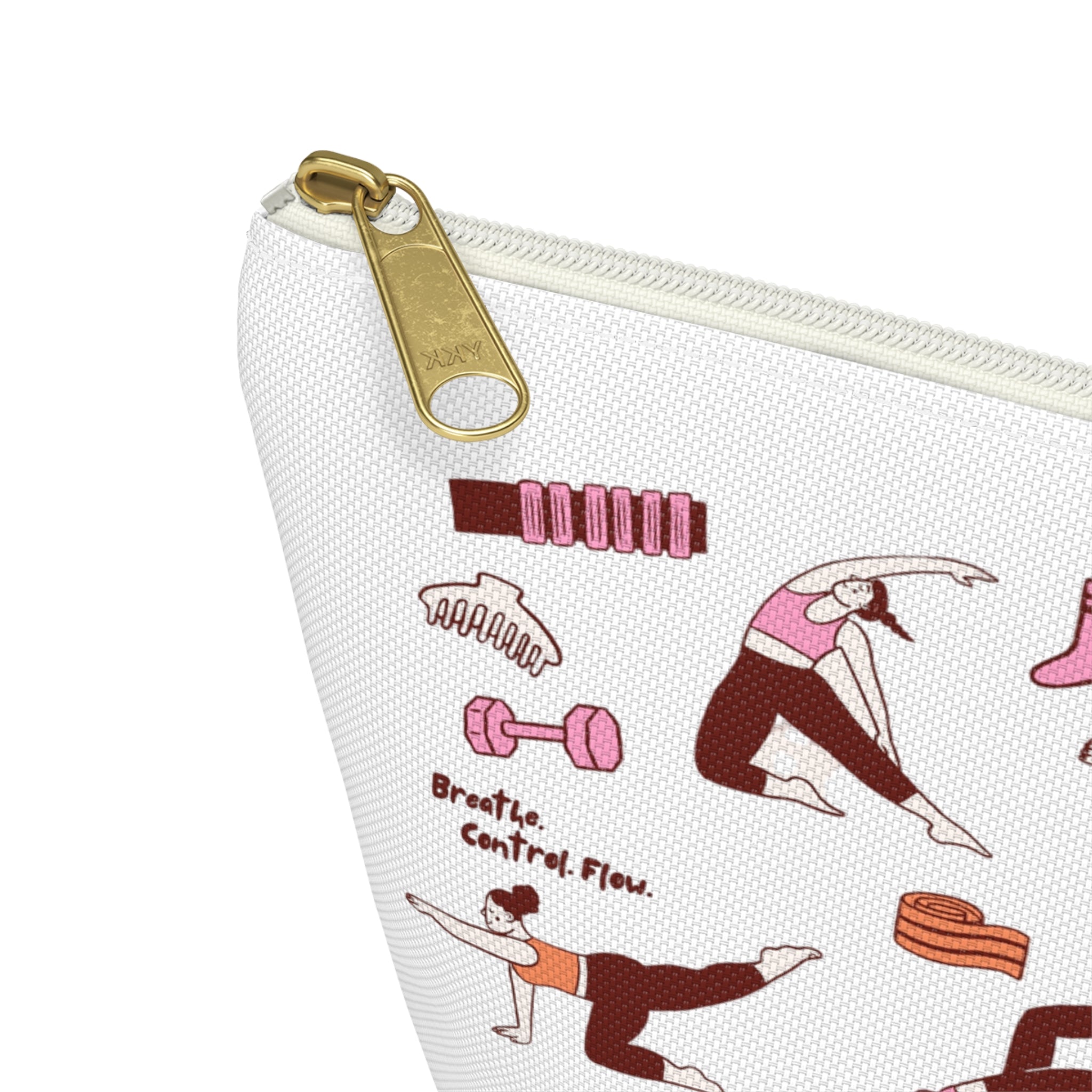 Pilates Accessory Pouch — T‑Bottom Makeup & Gear Bag with Pilates Flow Design