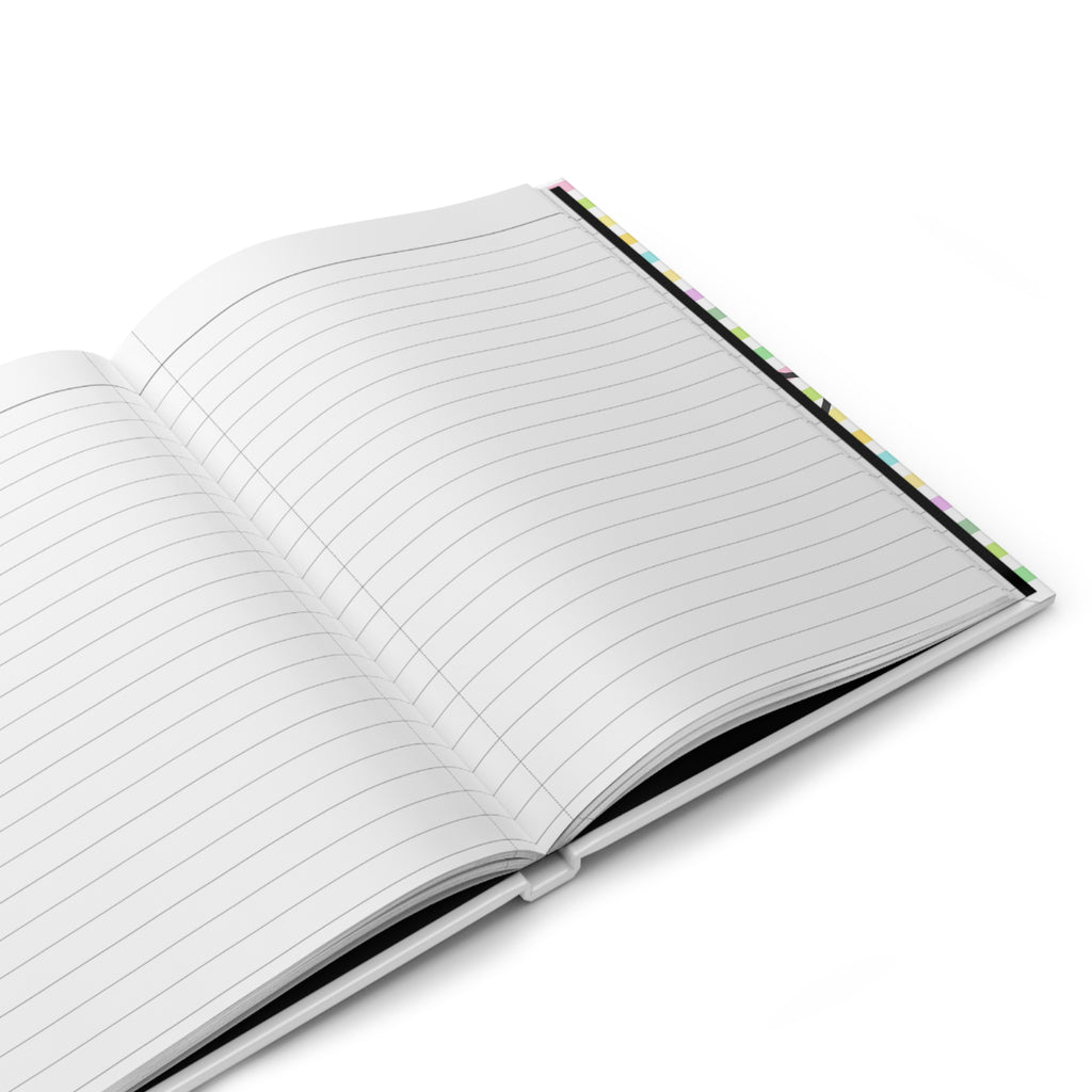 Pastel Stripe Cat Hardcover Journal — Cute Kawaii Notebook for Notes & Journaling