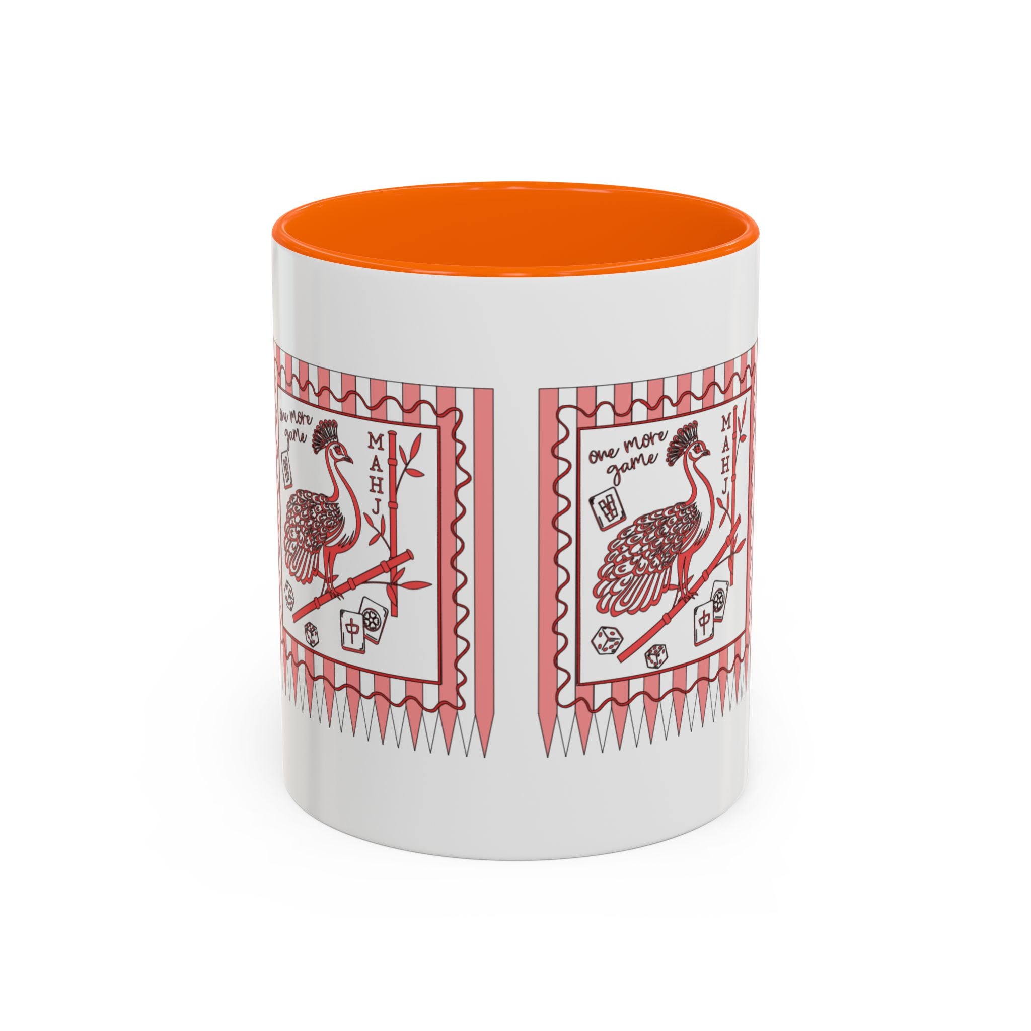 Mahjong Queen Accent Coffee Mug – Retro Tile Design, 11 oz