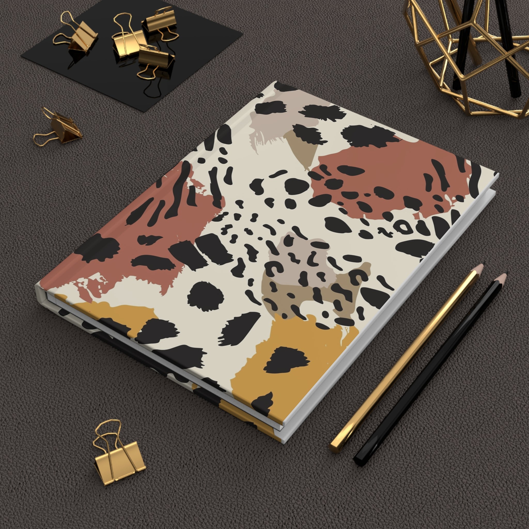 Animal Print Hardcover Journal — Abstract Neutral Safari Notebook