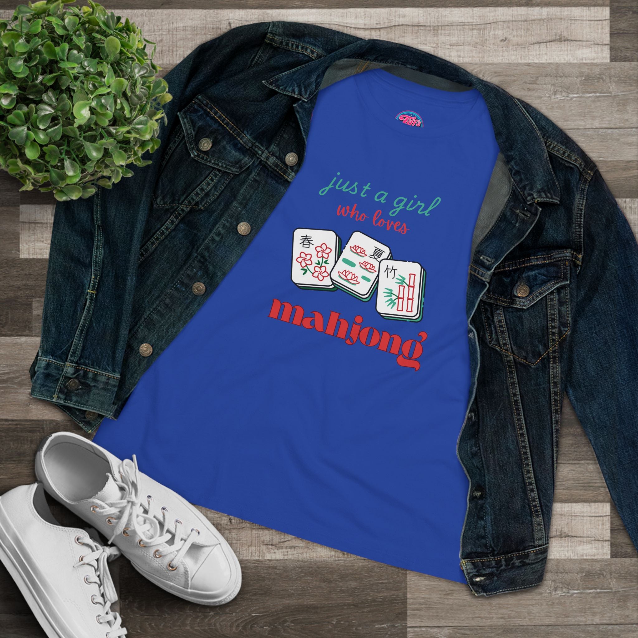 Just a Girl Who Loves Mahjong Tee — Women's Mahjong Graphic Shirt