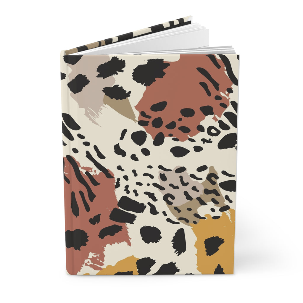 Animal Print Hardcover Journal — Abstract Neutral Safari Notebook