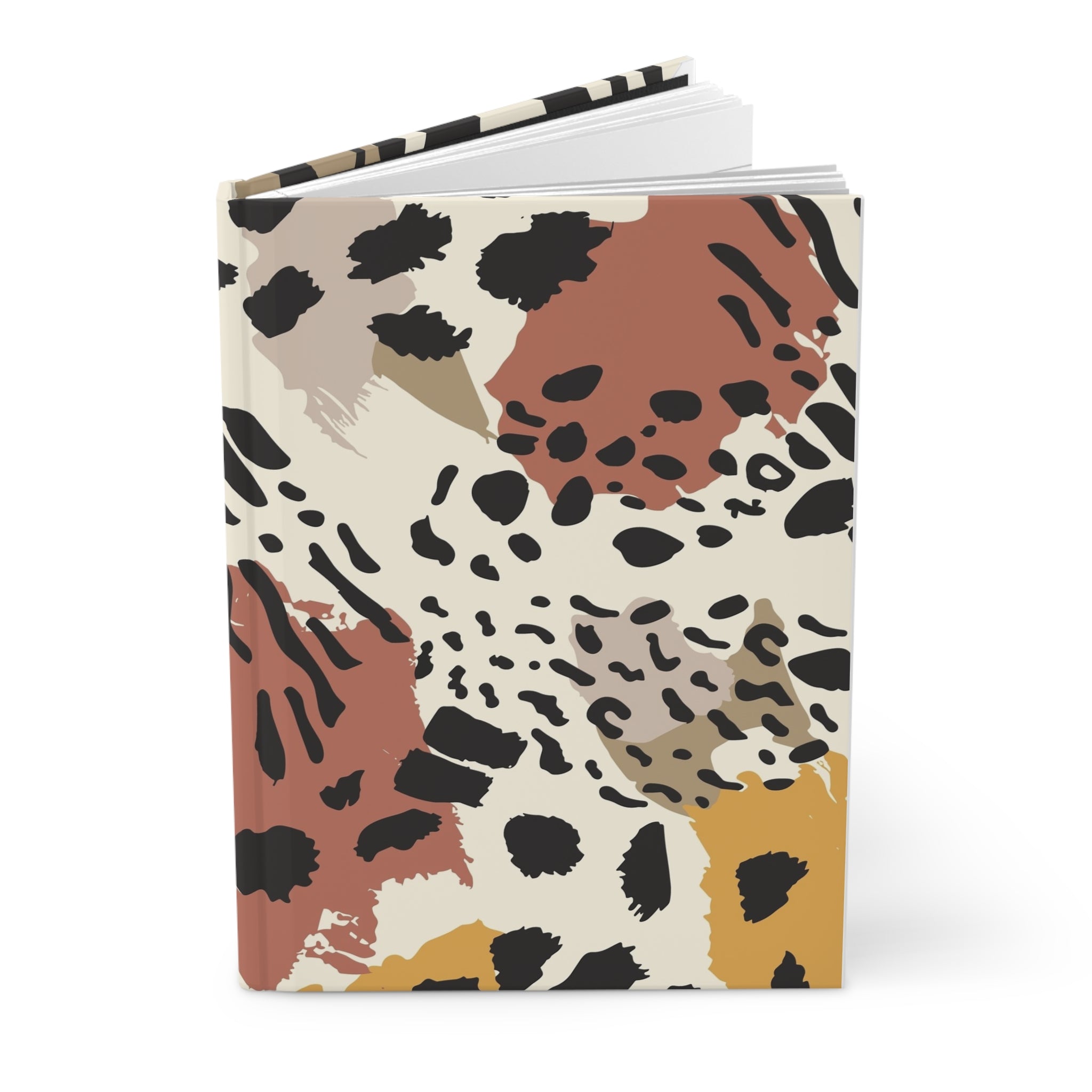 Animal Print Hardcover Journal — Abstract Neutral Safari Notebook