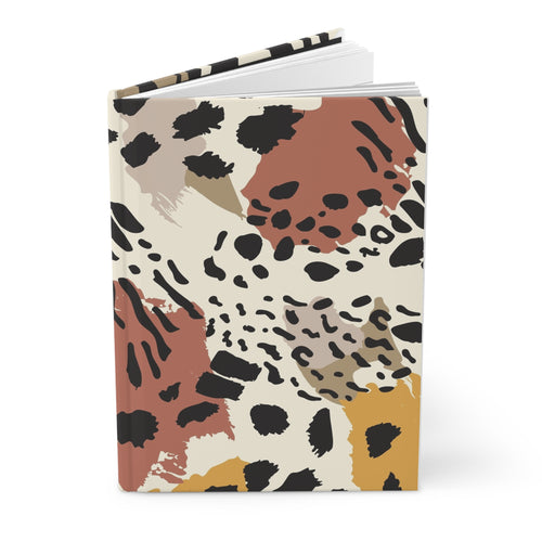 Animal Print Hardcover Journal — Abstract Neutral Safari Notebook