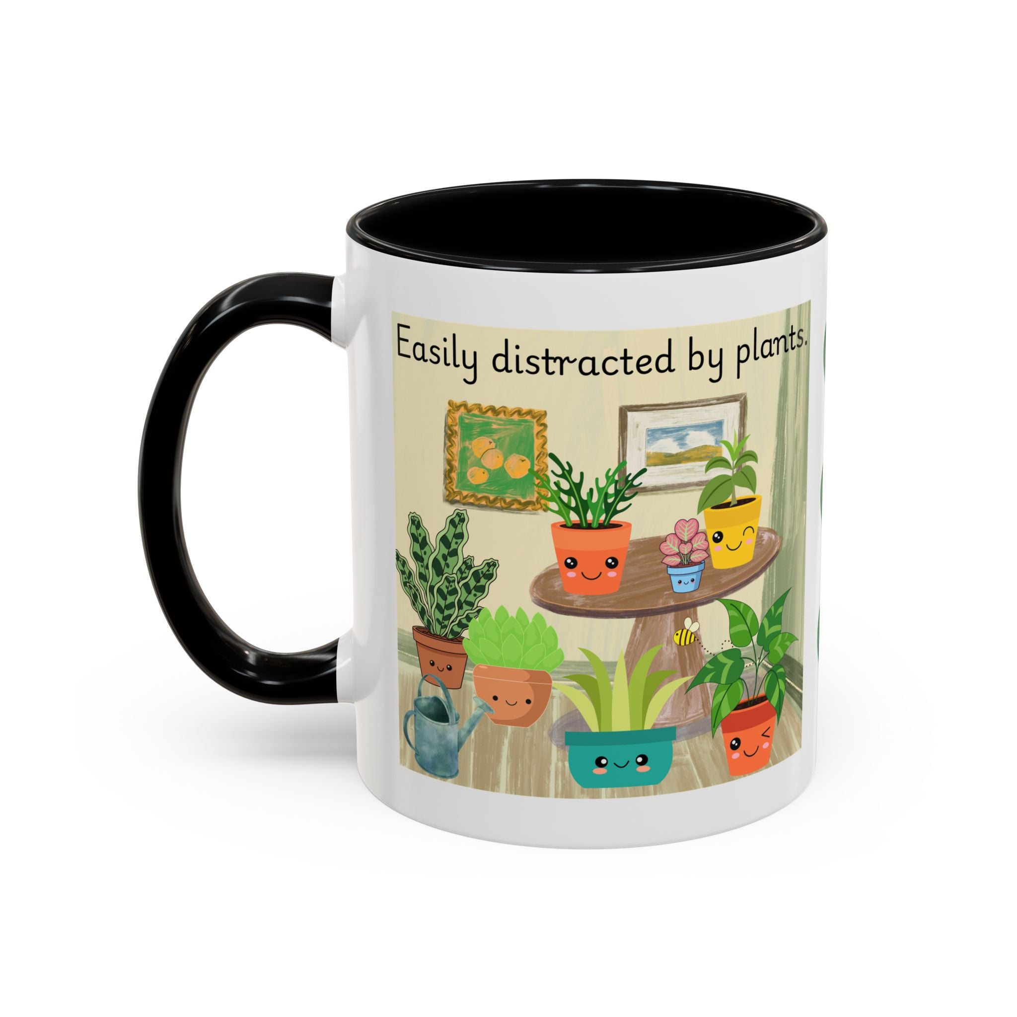 Plant Lover Coffee Mug — “Easily Distracted by Plants” Accent Mug (11 oz)