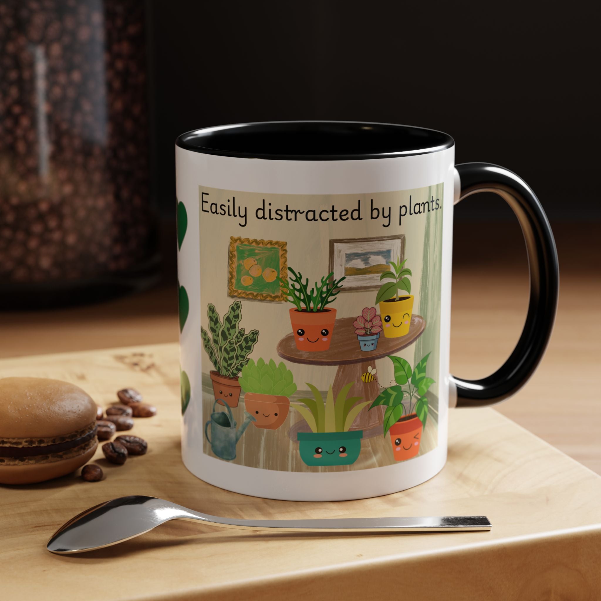 Plant Lover Coffee Mug — “Easily Distracted by Plants” Accent Mug (11 oz)
