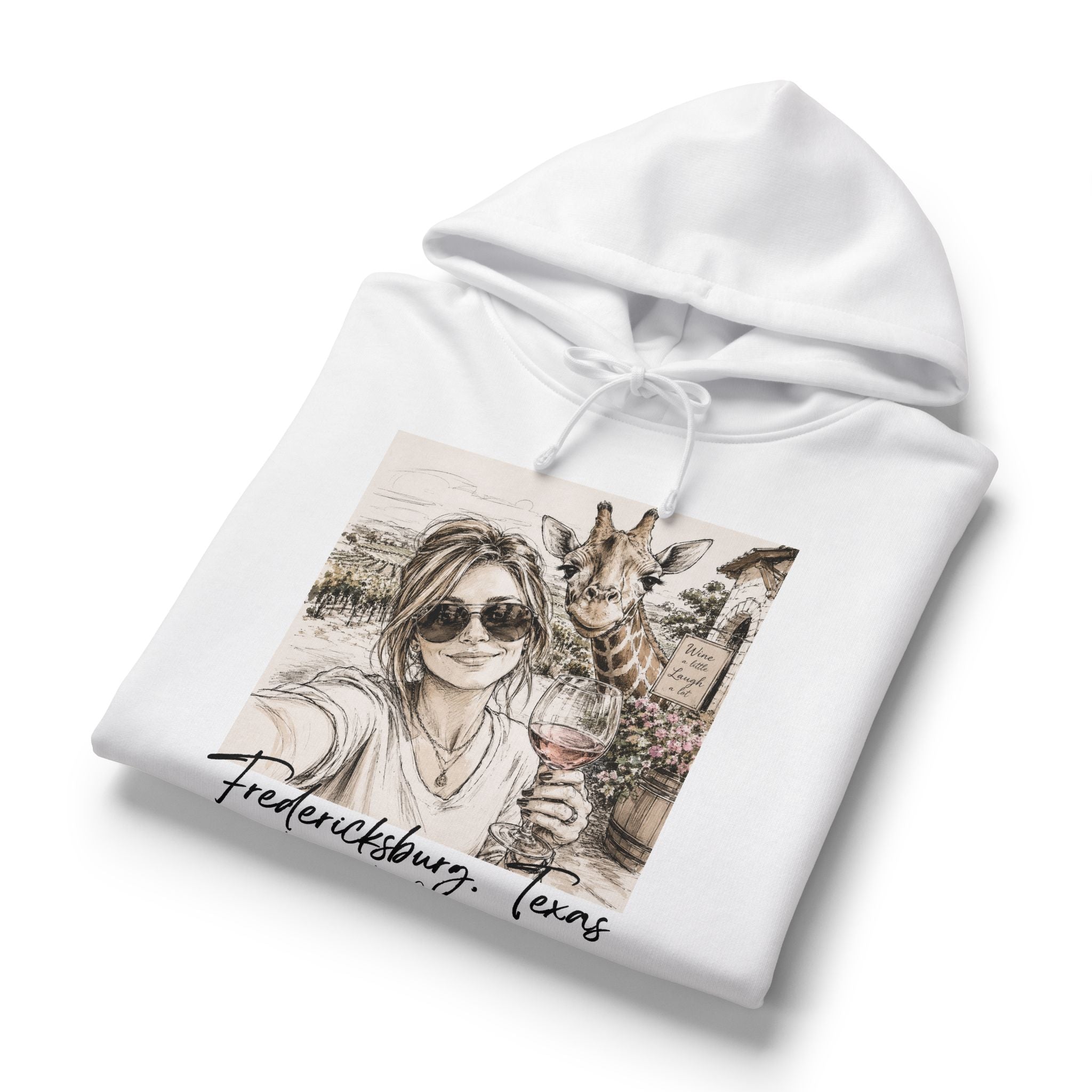 Vintage Fredericksburg Texas Wine Hoodie — Girlfriend & Giraffe Graphic