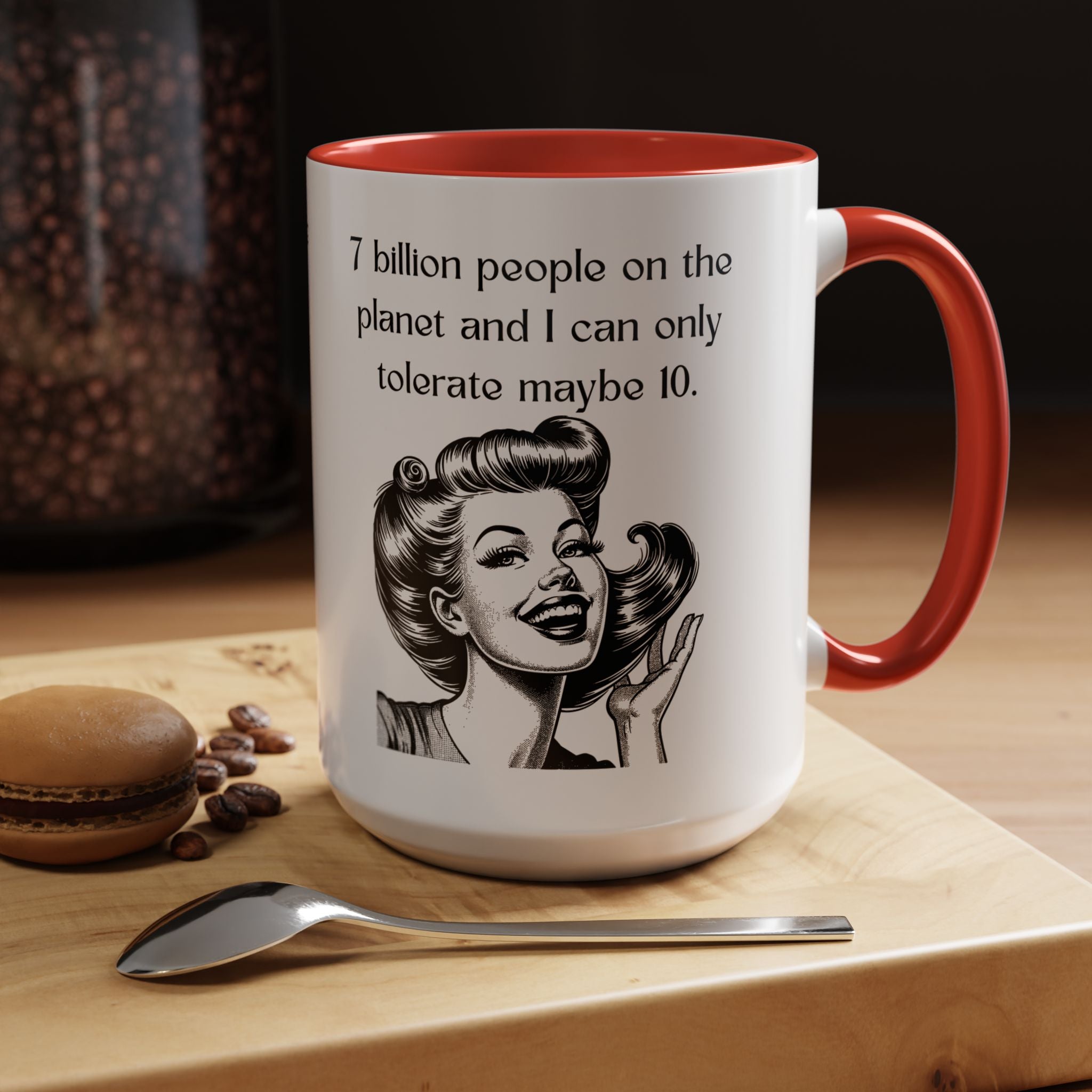 Snarky Vintage Woman Coffee Mug — Funny Quote Accent Mug (11 oz)