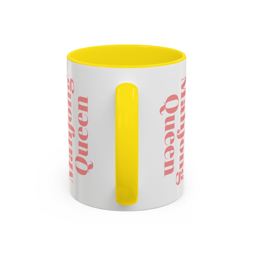 Mahjong Queen Accent Coffee Mug – Retro Tile Design, 11 oz