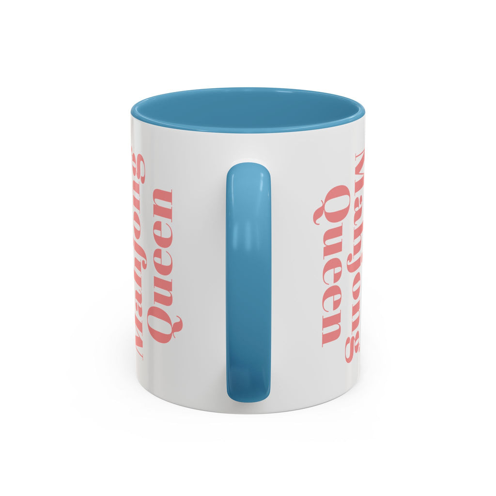 Mahjong Queen Accent Coffee Mug – Retro Tile Design, 11 oz