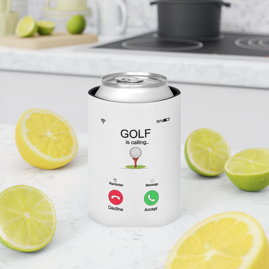Can Cooler - "Golf is Calling" Phone Call Design | Golf Lover Beverage Koozie