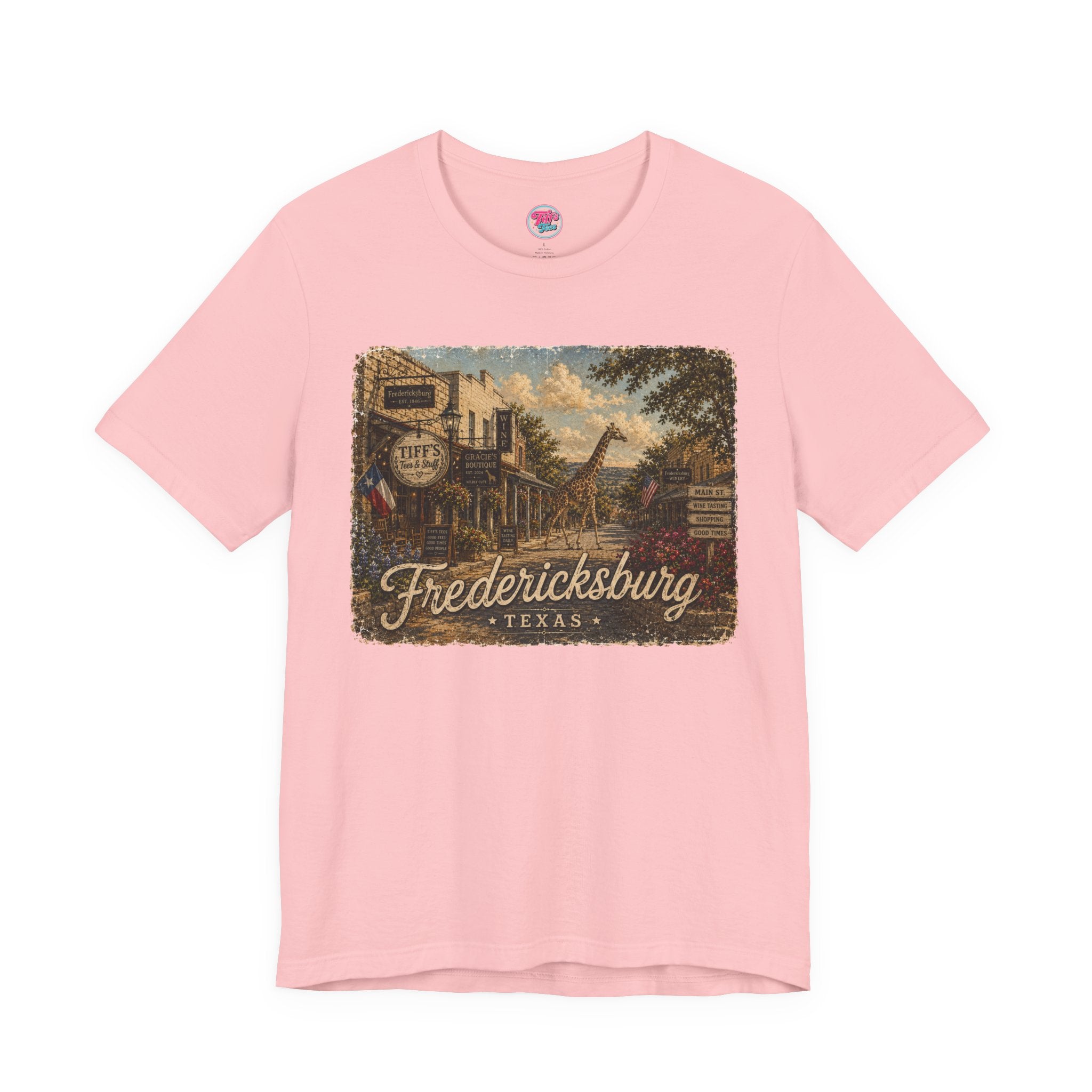 Fredericksburg Texas Vintage Scene Tee featuring Gracie