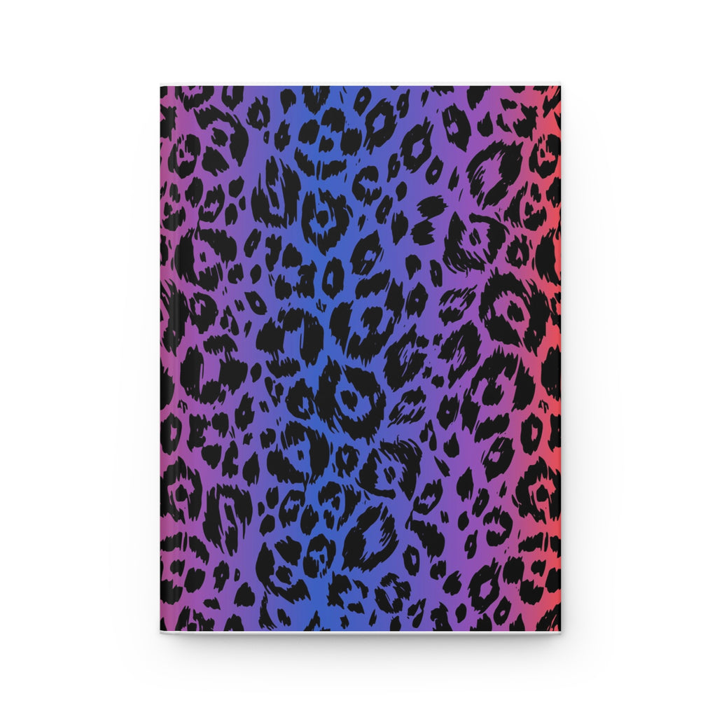 Hardcover Journal — Neon Ombre Leopard Print Notebook