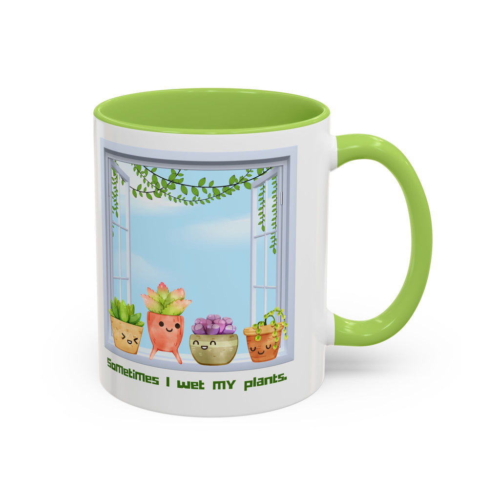 Succulent Window Mug — "Sometimes I Wet My Plants" Cute Plant Lover Coffee Cup