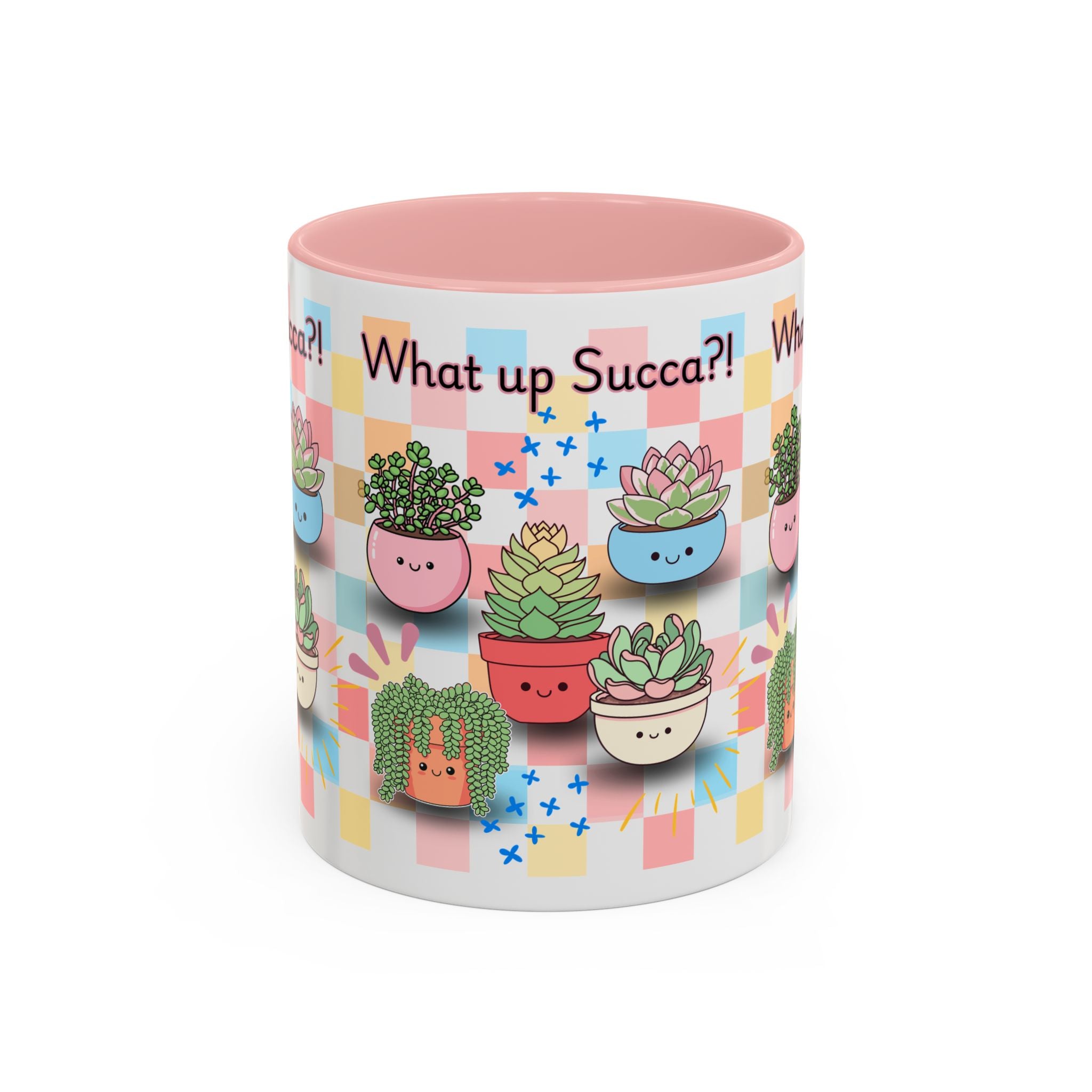 What up Succa? Cute Succulent Accent Coffee Mug – Fun Plant Lover Gift (11 oz)