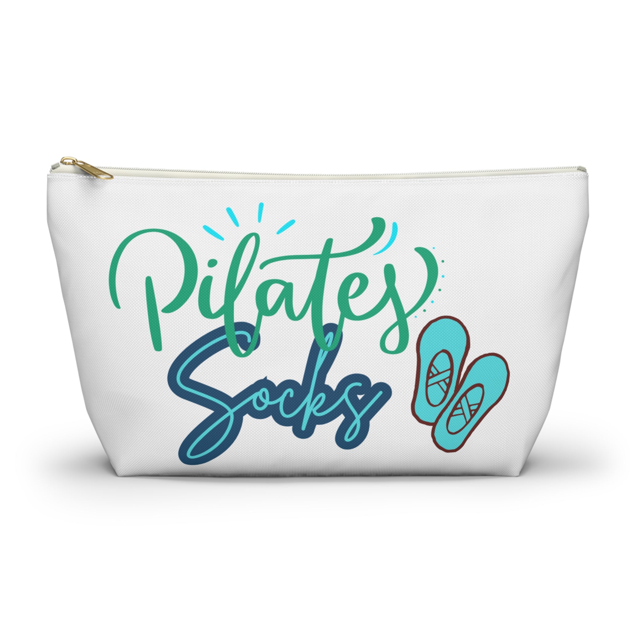 Pilates Socks Accessory Pouch — T‑Bottom Zip Bag for Workout Gear