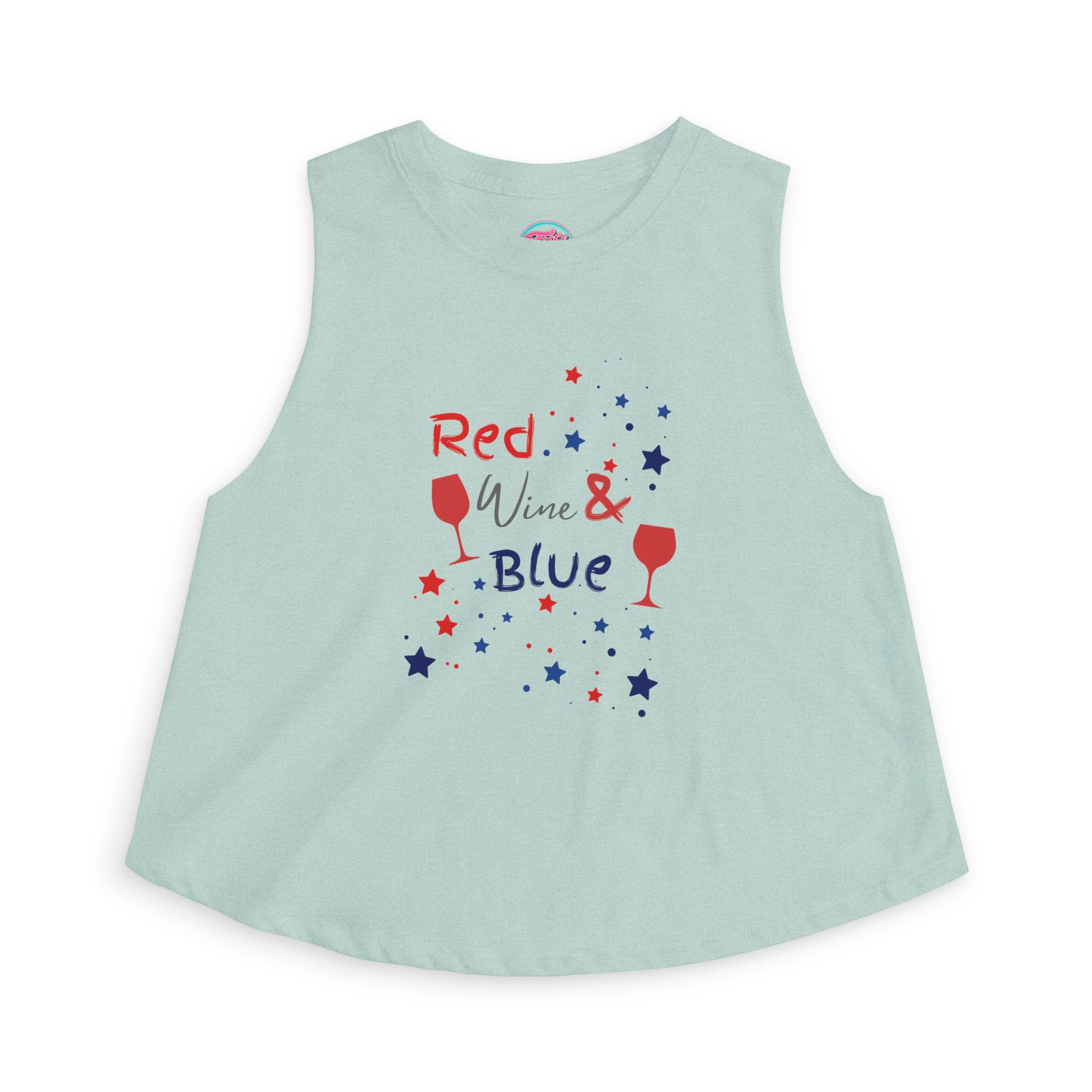 Crop Top — "Red Wine & Blue" Patriotic Fourth of July Tank