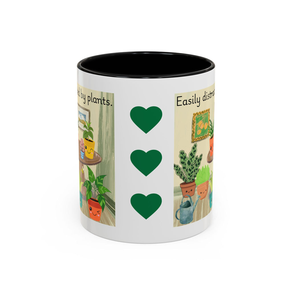 Plant Lover Coffee Mug — “Easily Distracted by Plants” Accent Mug (11 oz)