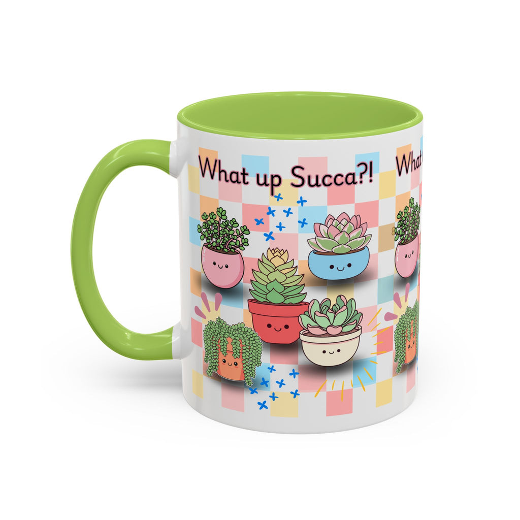 What up Succa? Cute Succulent Accent Coffee Mug – Fun Plant Lover Gift (11 oz)