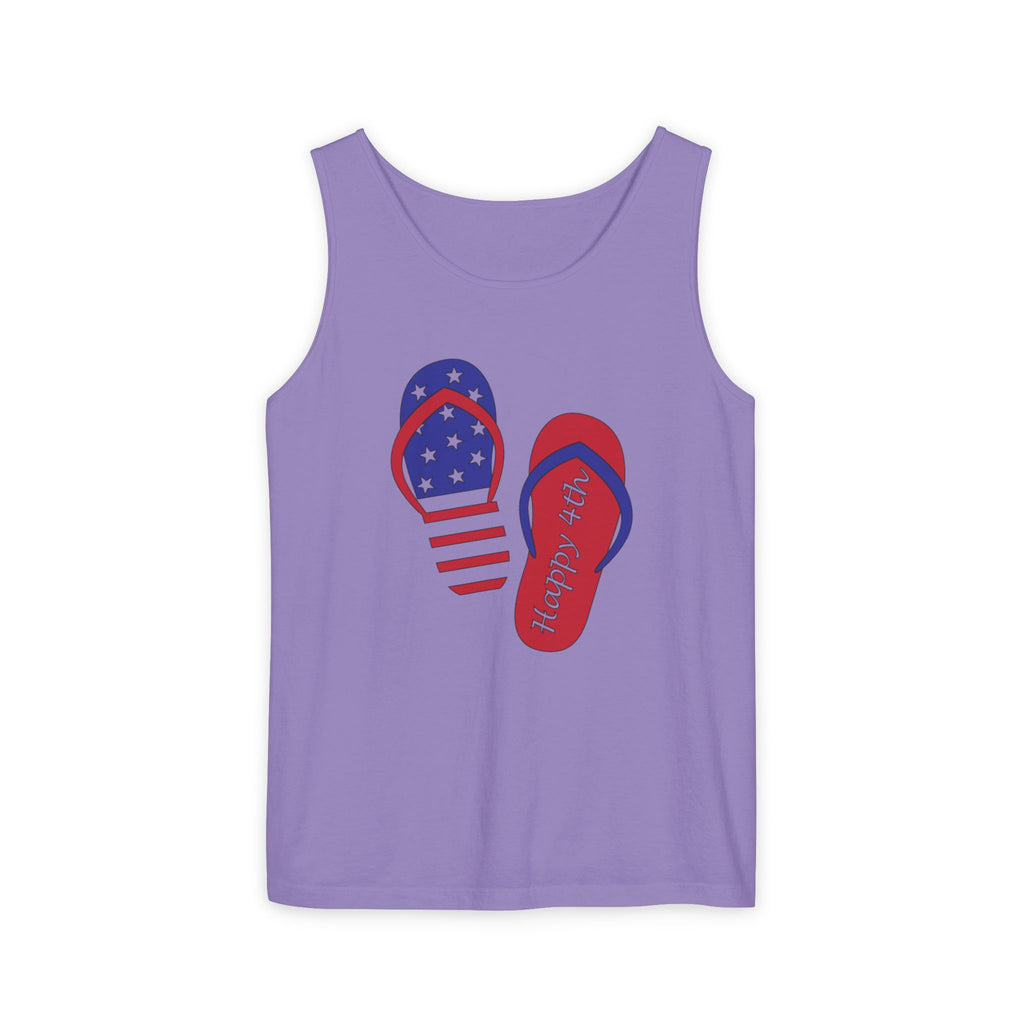 Patriotic Flip Flops Tank Top – 'Happy 4th' Summer Independence Day Tank