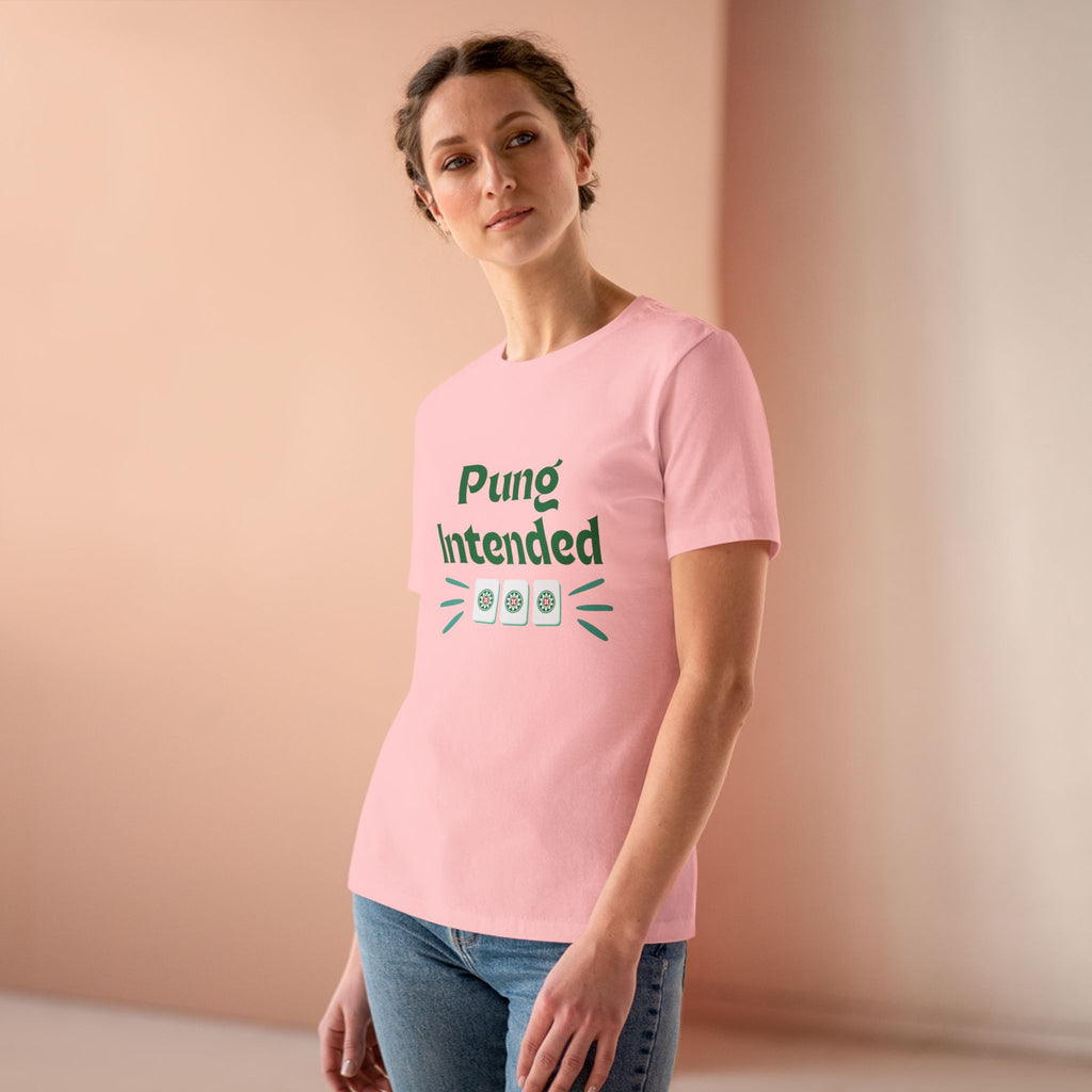 Pung Intended Women's Tee - Funny Mahjong Crew Cotton Shirt