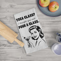 Tea Towel — "Yoga Class? I Thought You Said Pour a Glass." Vintage Cocktail Kitchen Towel
