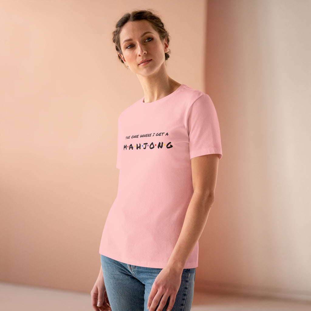 Mahjong Graphic Tee — "The One Where I Get a Mahjong" Women's Cotton T-Shirt