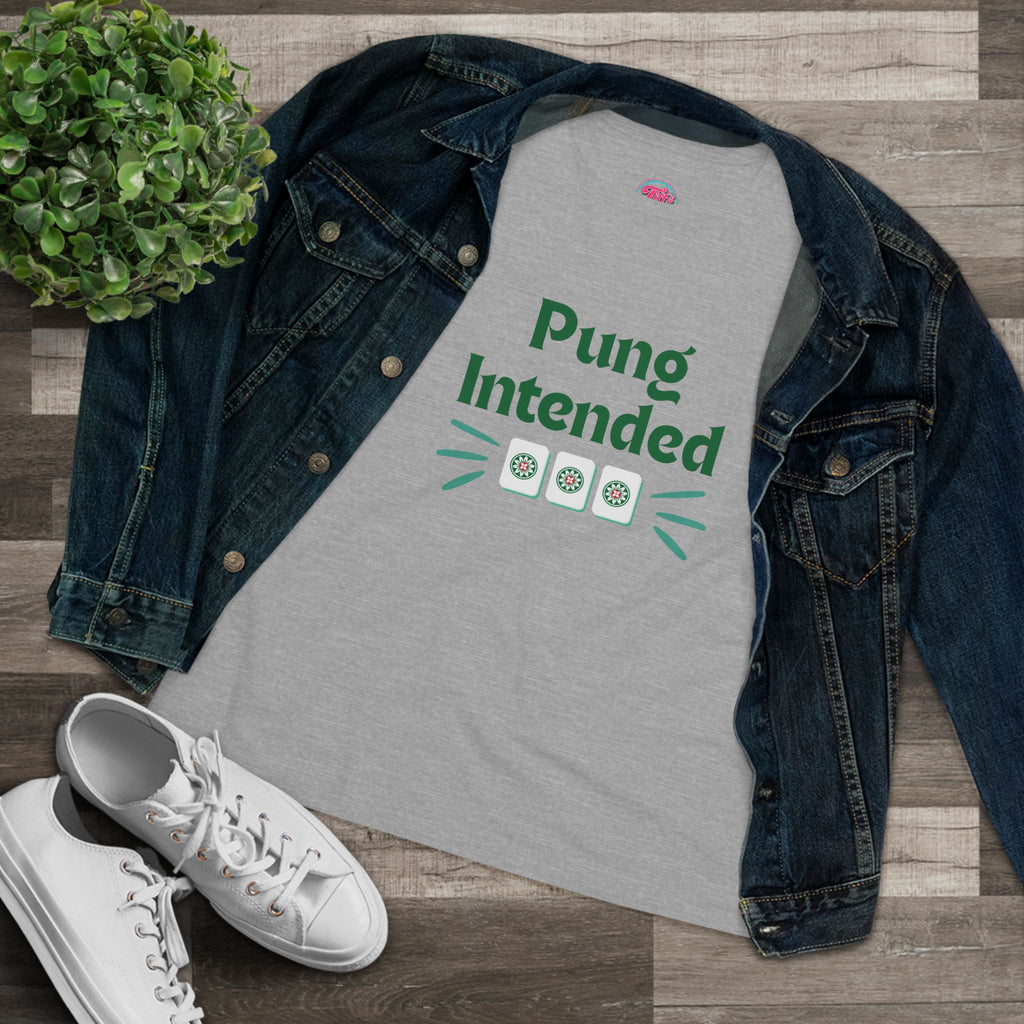 Pung Intended Women's Tee - Funny Mahjong Crew Cotton Shirt