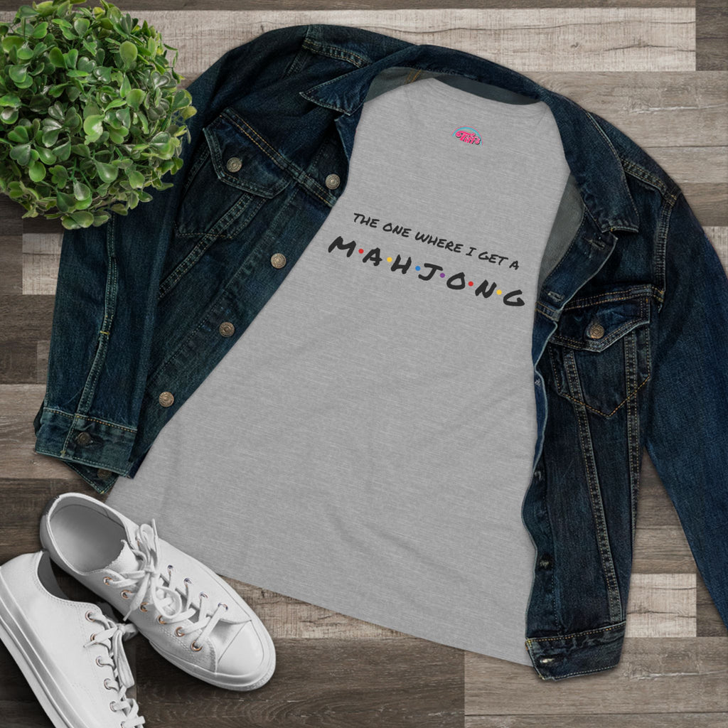 Mahjong Graphic Tee — "The One Where I Get a Mahjong" Women's Cotton T-Shirt
