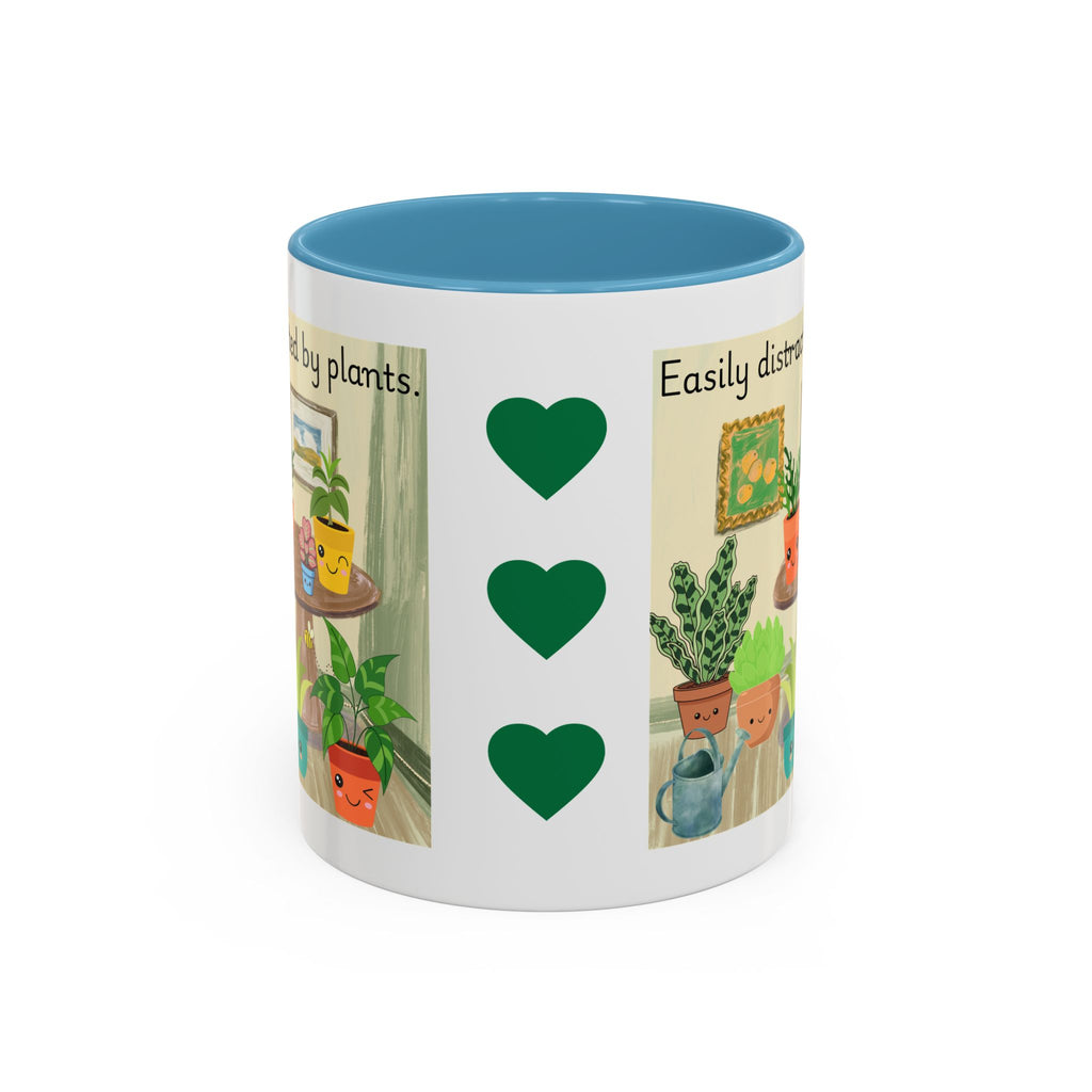 Plant Lover Coffee Mug — “Easily Distracted by Plants” Accent Mug (11 oz)