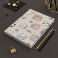 Cute Cat Pattern Hardcover Journal — Meow Doodle Notebook