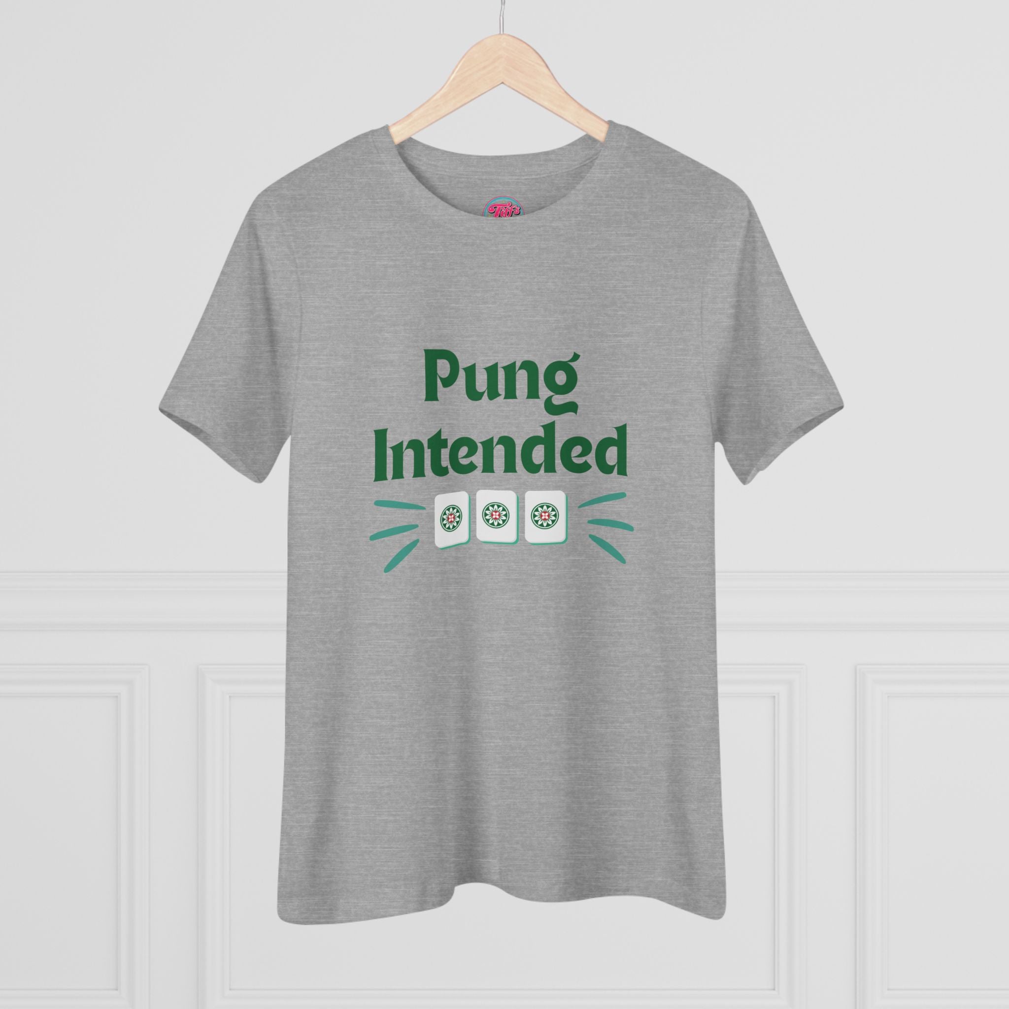 Pung Intended Women's Tee - Funny Mahjong Crew Cotton Shirt