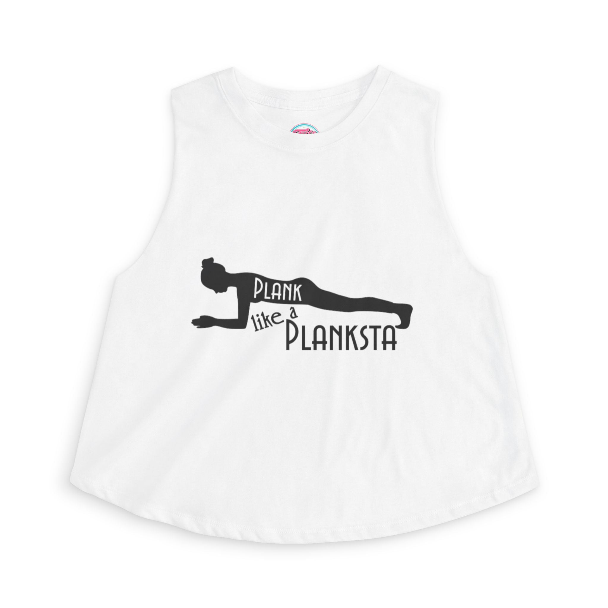 Plank Like a Planksta Crop Top — Women's Fitness Tank for Yoga & Gym