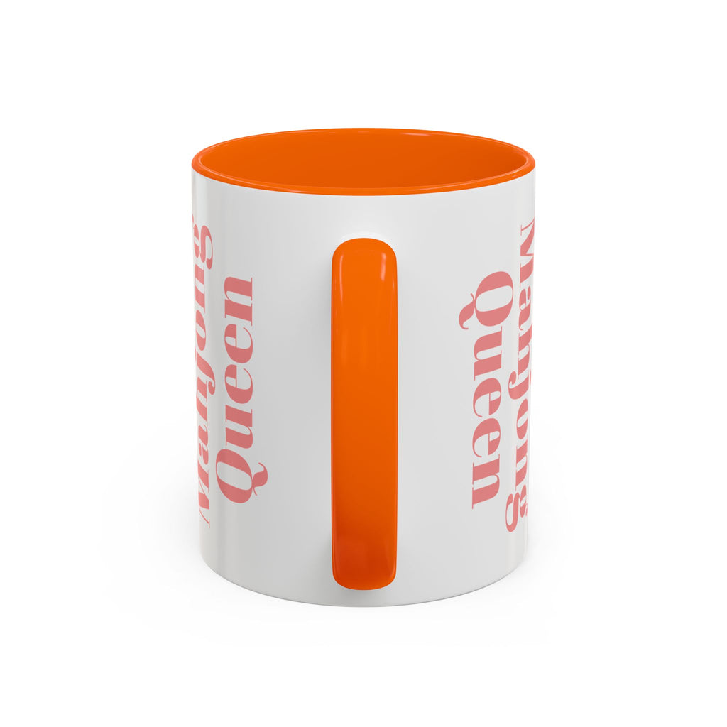 Mahjong Queen Accent Coffee Mug – Retro Tile Design, 11 oz