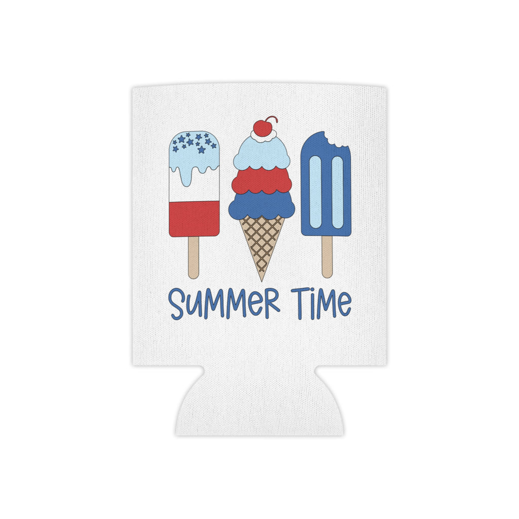 Summer Time Can Cooler — Patriotic Ice Cream Popsicle Drink Koozie
