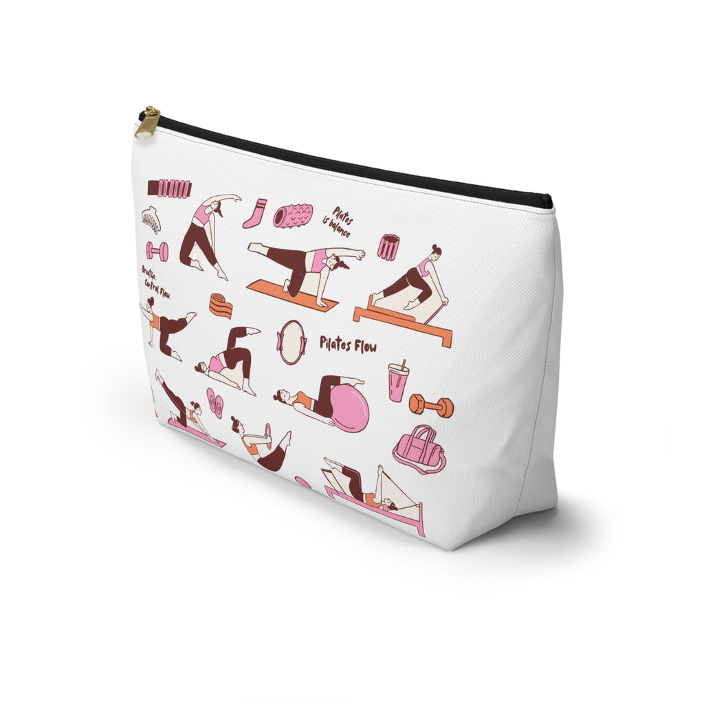 Pilates Accessory Pouch — T‑Bottom Makeup & Gear Bag with Pilates Flow Design
