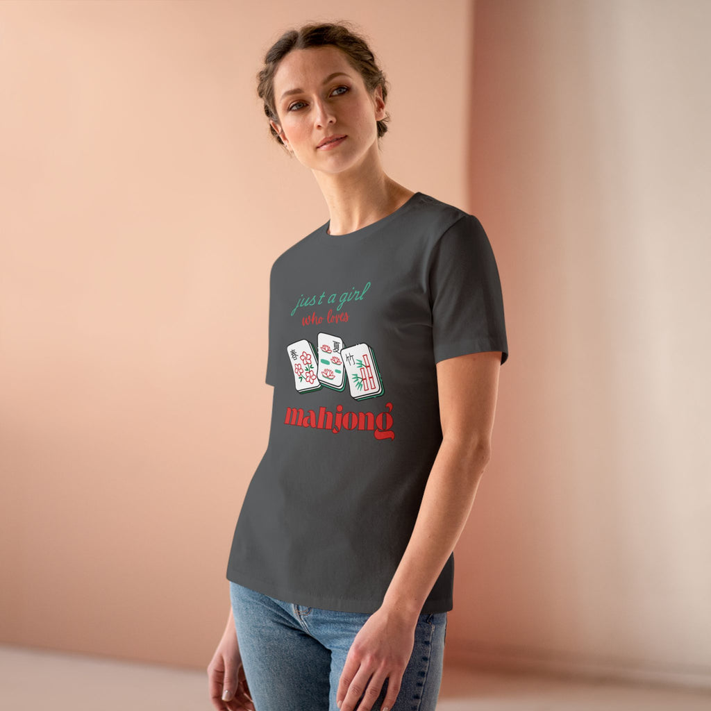 Just a Girl Who Loves Mahjong Tee — Women's Mahjong Graphic Shirt